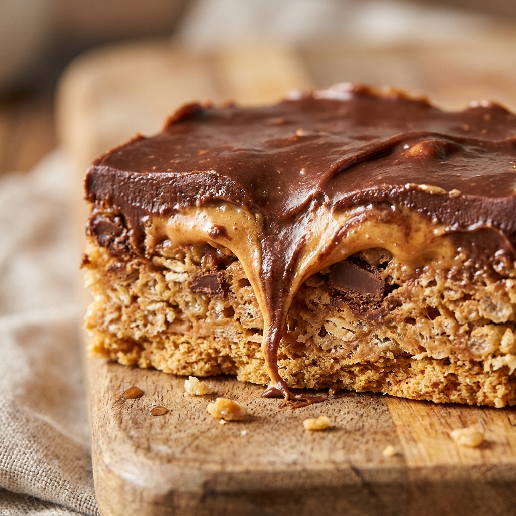 2. 🍫 No-Bake Chocolate Peanut Butter Bars