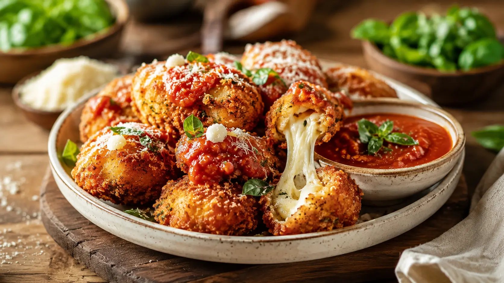 Cottage cheese chicken parm nugget bites with marinara sauce