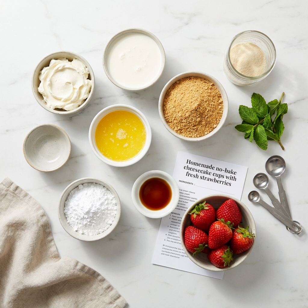 No-bake strawberry cheesecake cups