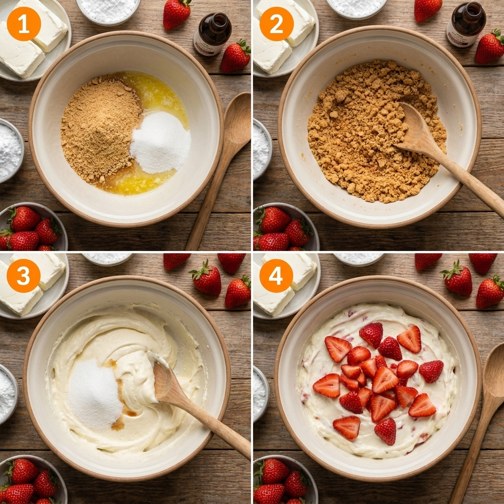 No-bake strawberry cheesecake cups