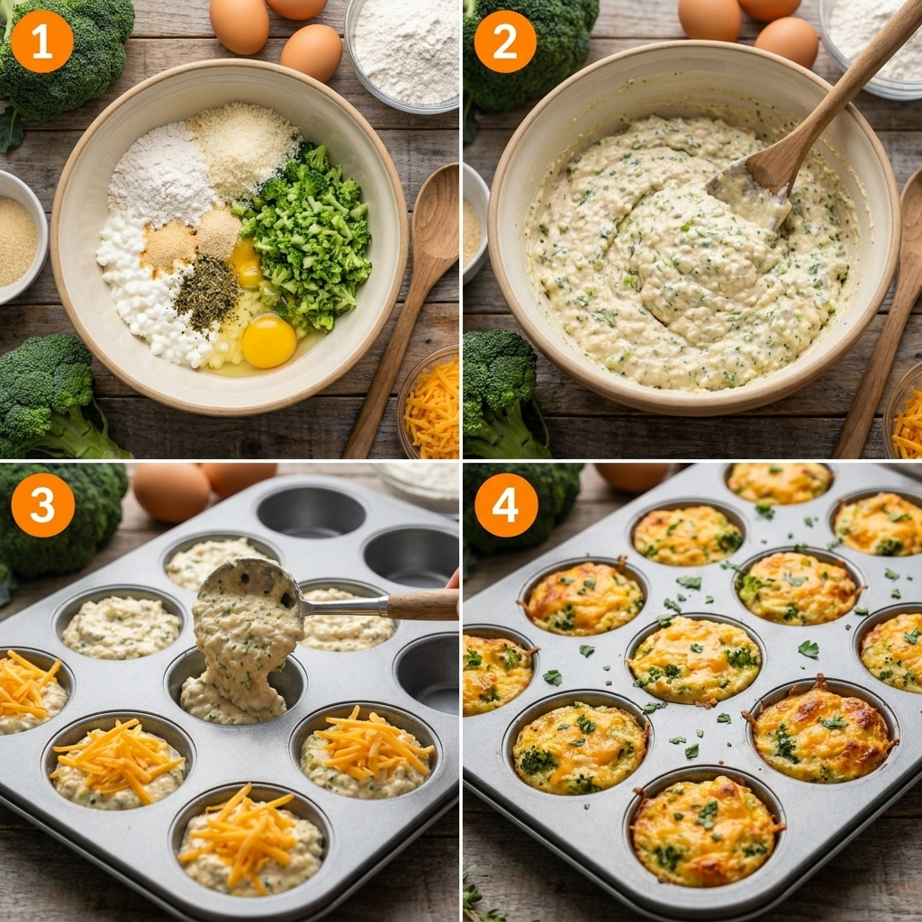 Baked cottage cheese broccoli poppers