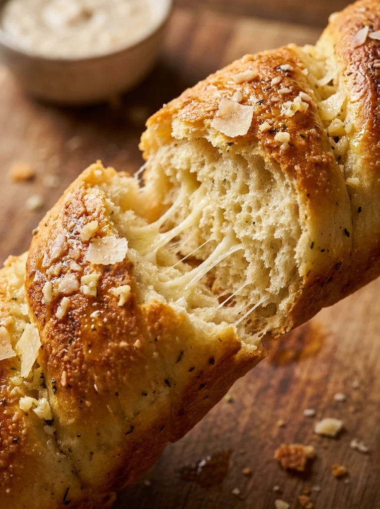 Cottage Cheese Garlic Parmesan Soft Twists dough being shaped into twists